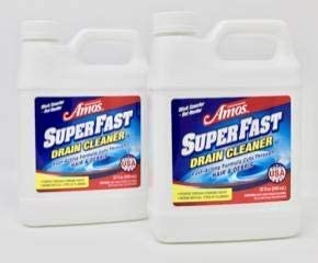 Professor Amos' Superfast Drain Cleaner 2 Pack Dissolve Hair, Grease, Food & Build Up Fast, 8-12 Applications