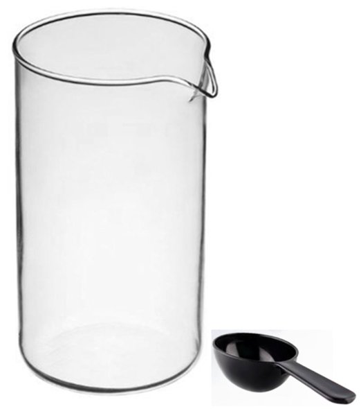 VitaXtreme French Press Clear Borosilicate Glass Universal Replacement Brewing Carafe 9733 1000 ml  34 oz 8 cup size Heat and Shock Resistant