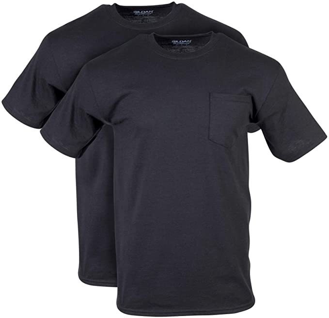 Gildan Mens DryBlend Workwear T-Shirts with Pocket, 2-Pack