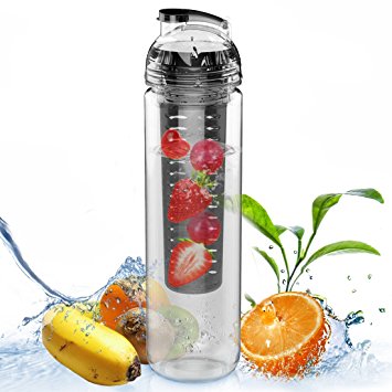 27oz. Sport Water Bottle with Fruit Infuser(Many Color Option) - BPA Free