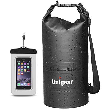 Waterproof Dry Bag 10L/20L - with Zip Pocket Shoulder Strap Waterproof Phone Case for Kayaking, Beach, Rafting, Kayaking, Boating, Hiking, Camping, Snowboarding and Fishing