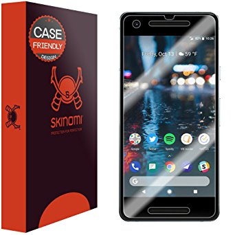 Google Pixel 2 Screen Protector (Case Friendly)[2-Pack], Skinomi TechSkin Full Coverage Clear HD Anti-Bubble Film Easy Install Screen Protector for Google Pixel 2