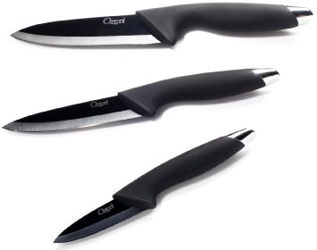 Ozeri OZK1 Elite Chef Ceramic 3-Piece Knife Set Black