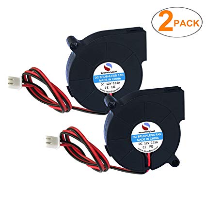 SoundOriginal 2pcs Cooling Blower Fan DC 12V 0.06A~0.15A 50mmx15mm Fans for 3D Printer Humidifier Aromatherapy and Other Small Appliances Series Repair Replacement