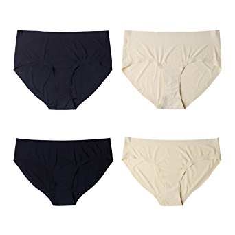 LESSIE Women's Seamless Underwear Microfiber Briefs 4 Pack