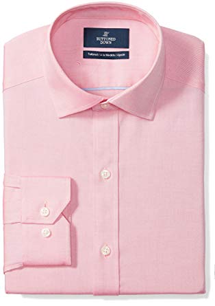 Amazon Brand - BUTTONED DOWN Men's Tailored Fit Spread-Collar Solid Pinpoint Non-Iron Dress Shirt