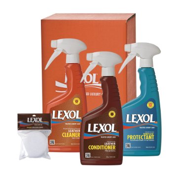 Lexol Leather Cleaner Conditioner and Vinylex 169 oz Combo Pack with Sponge