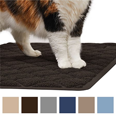 The Original GORILLA GRIP (TM) Premium Cat Litter Mat, XL Jumbo Size, Phthalate Free, Traps Litter from Box and Paws, Best Scatter Control, Soft on Sensitive Kitty Paws, Easy to Clean, Durable