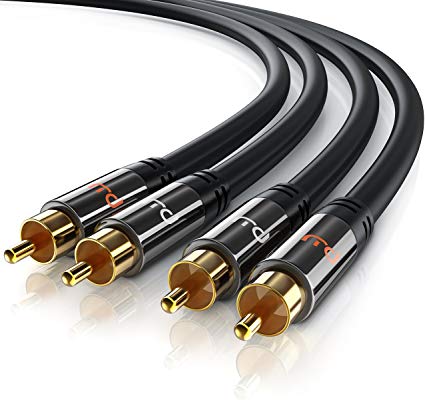 CSL-Computer RCA Audio Cable 1.5m - 2x RCA to 2x RCA Male Stereo Audio Lead for Dolby Digital Surround Sound - Extension Wire for Stereo Sound System TV HDTV Speaker ecc