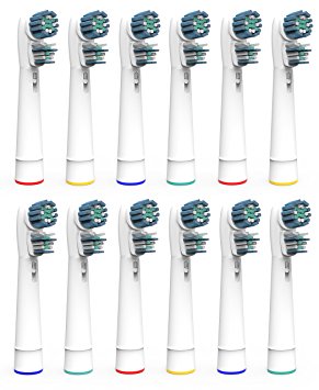 The Ultimate Oral B Replacement Best Electric Toothbrush Heads by Oliver James | 12 Dual Clean Brush Heads | Removes Plaque and Decreases Gingivitis