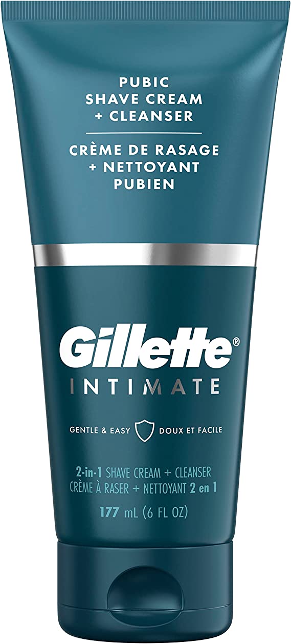 Gillette Intimate 2 in 1 Pubic Shave Cream   Cleanser, Gentle Formula, Formulated for Pubic Hair & Skin, with Aloe, Paraben Free (150 ml)