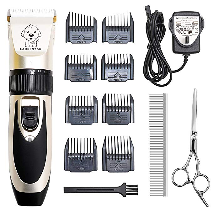 Supmaker Dog Clippers, Low Noise Pet Clippers Rechargeable Cordless Dog Trimmer Pet Grooming Tool Professional Dog Hair Trimmer With 8 Comb Guides Scissors For Dogs Cats And Other Animals