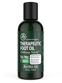 BEST THERAPEUTIC FOOT OIL. Control toe and foot fungus, athletes foot & energize tired feet. Soothing Tea Tree, Menthol & Mint – contains the best antibacterial essential oils. All Natural & Organic