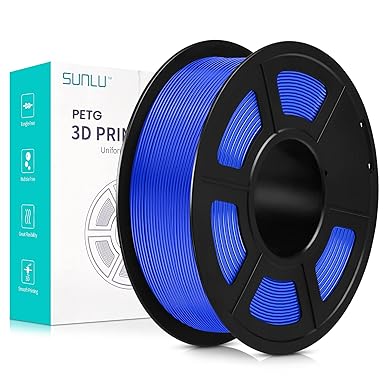 SUNLU 3D Printer Filament, Toughness PETG Filaments for 3D Printing, Neatly Wound Filament, High Strength, Better Flow of SUNLU No Clogging Premium PETG Filament 1.75  /- 0.02 mm, 1KG Spool, Blue