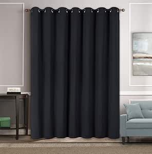 K100 1 Piece Curtain Room Divider Window Heavy Thick Grommets Luxury Hotel Decor Canopy Curtain Decor Extra Wide (100" Wide x 84" Long) (Black)