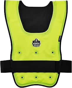 Ergodyne Standard Dry Evaporative Cooling Vest-Elastic, Lime, Small/Medium