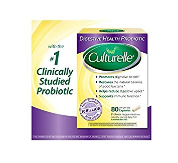 Culturelle Digestive Health Probiotic, 80 Capsules (Pack of 3 (80 caps ea))