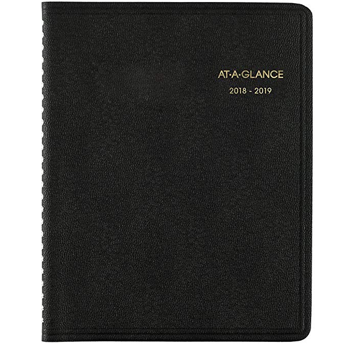 At-A-Glance 2018-2019 Academic Year Monthly Planner, Medium, 6-7/8 x 8-3/4, Black (7012705)