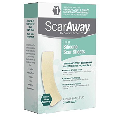 ScarAway Professional Grade Silicone Scar Sheets 6 EA, Pack of 2