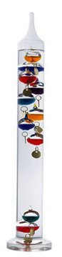 Ambient Weather WS-GA1141710 17 inch Galileo Thermometer with 10 Glass Balls and Gold Tags