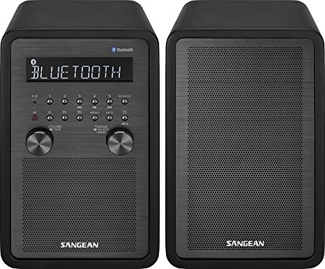 Sangean WR-50P FM-RBDS/AM/Bluetooth Wood Cabinet Table Top Stereo Digital Receiver System