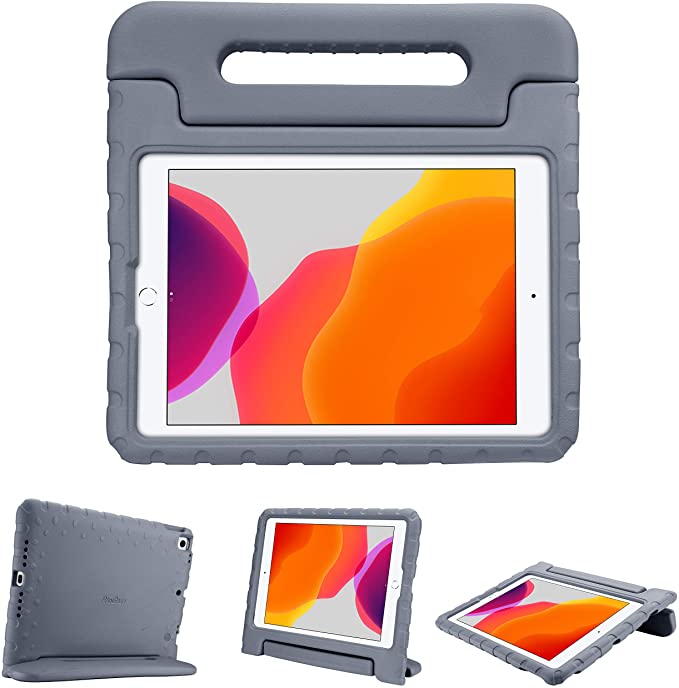 ProCase Kids Case for iPad 10.2 2019/ iPad Pro 10.5/ iPad Air 3, Shockproof Convertible Handle Stand Cover Light Weight Kids Friendly Super Protective Case -Grey