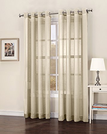 Curtain Closeout Julie Window Curtain Panel, 52 by 63-Inch, Linen