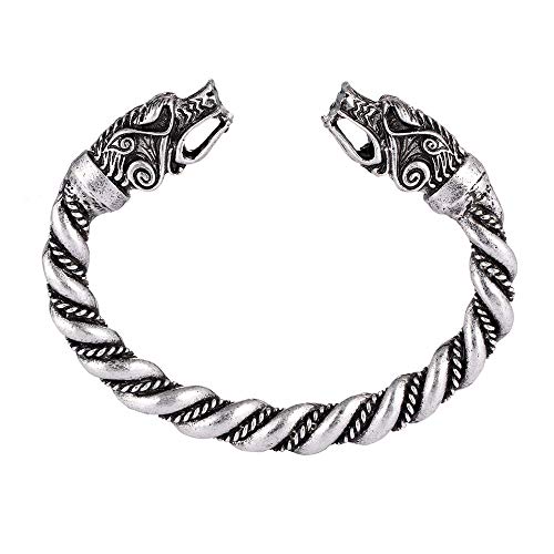 Large Norse Viking Wolf Bangles Bracelets