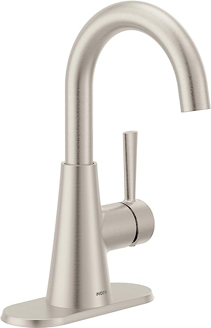 Moen 84021SRN Ronan Single Handle High Arc Bathroom Faucet, Spot Resist Nickel