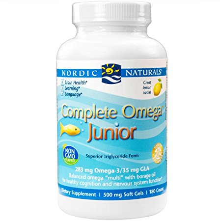 Nordic Naturals - Complete Omega Junior, Promotes Brain, Bone, and Nervous and Immune System Health, 180 Soft Gels