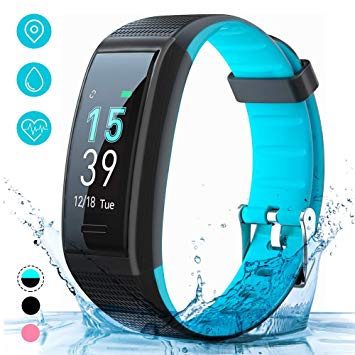 AKASO Fitness Trackers HR with Sleep Monitor, IP68 Waterproof Smart Watch Activity Tracker Kids Women Men with Heart Rate Monitor, Message Notification, Step Calorie Counter for Android and iOS