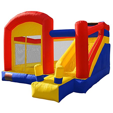 Cloud 9 Inflatable Super Slide Bounce House with Climbing Wall - Includes Blower