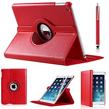 iPad Air 2 Case [Corner Protection] - Slim Fit Premium Pu Leather Folio Case For Apple iPad Air 2 (iPad 6) By iPro Accessories (Red)
