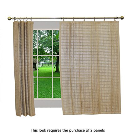 Bamboo Ring Top Curtain BRP05 Window Panel, 40 by 63-Inch, Driftwood