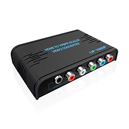 HDMI to YPbPr Adapter, HDMI to Video Ypbpr Scaler Converter HDMI to Component Converter, Supporting Coaxial and R/L Audio Output