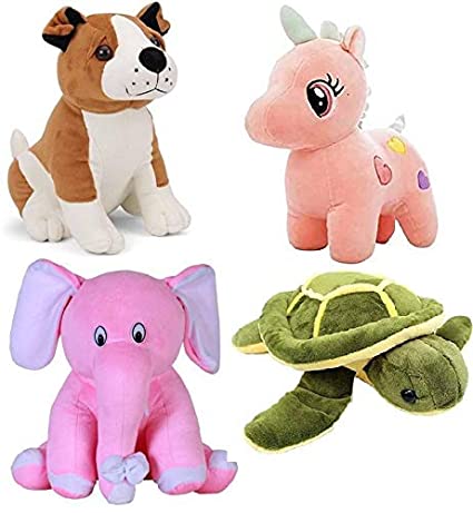 ESTON 1ST EDITION Teddy Bear Soft Toy (Bulldog-29 Cm Parrot- 24 Cm Balloon Teddy- 24 Cm Pikachu-25 Cm Elephant-25 Cm , Mixed Colour)