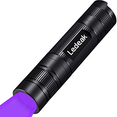 UV Flashlight Black Light, Ledeak Led Ultraviolet Portable Flashlight, Pet Urine Detector Handheld Pocket Blacklight for Invisible Dog Cat Pet Urine, Dry Stains, Bed Bug, Scorpion Hunting, Camping