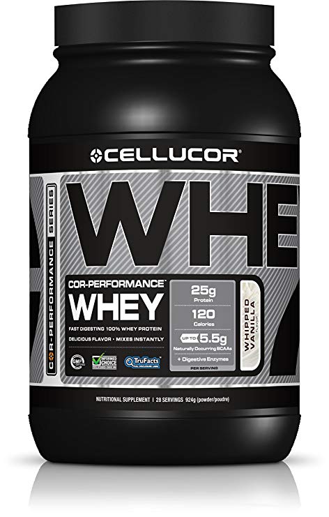 Cellucor, COR-Performance Whey Protein Powder, Post Workout Recovery Drink with BCAAs & Whey Protein Isolate, G3, Whipped Vanilla, 28 Servings