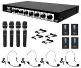 PylePro Rack Mount Wireless Microphone System with Headsets and Mics PDWM8700 Black