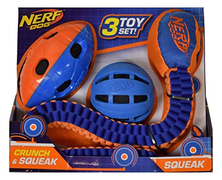 Nerf Dog Durable Dog Toy Gifts, made with Nerf Tough Material, Lightweight, Non-Toxic, BPA-Free, Assorted Toys