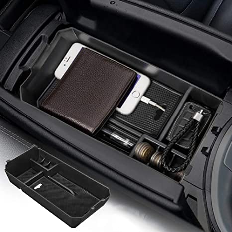 JOYTUTUS Center Console Tray Armrest Storage Box Container Compatible with C GLC Class W205 2015-2019 Center Console Organizer