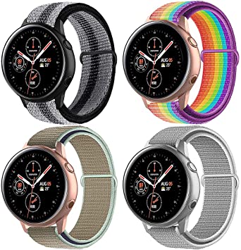 Misker Quick Release 20mm Watch Band Compatible with Samsung Galaxy/Galaxy Watch Active 2/ Huawei/Pebble/Asus/Ticwatch Smart Watch, Nylon Soft Lightweight Breathable Sport Loop Band