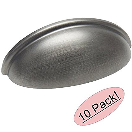 Cosmas 783AS Antique Silver Cabinet Hardware Bin Cup Drawer Cup Pull - 3" Hole Centers - 10 Pack