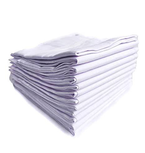 ASHOKA Cotton Handkerchief for Men Large Size white/color Handkerchiefs - Pack of 12