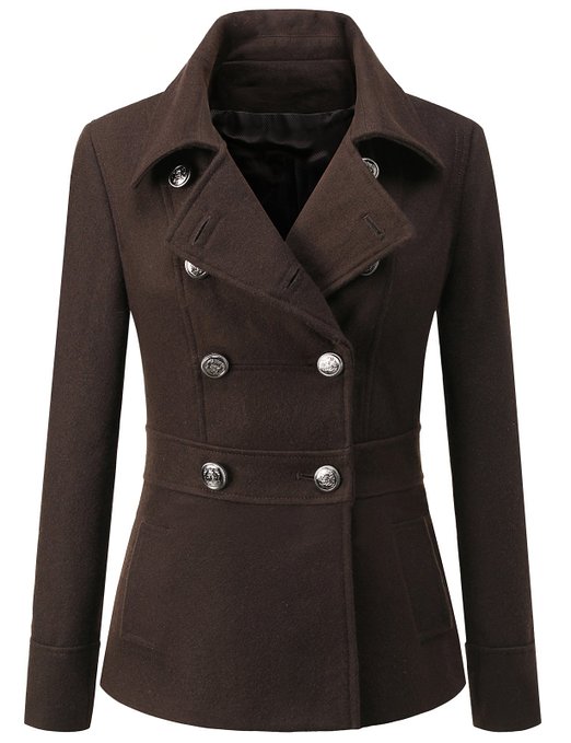 J.TOMSON Womens Toggle Hooded & Double Breasted Trench Coat