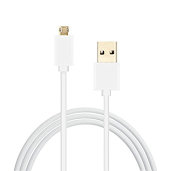 Leesentec Double-sided Cord USB to Double-sided Designed Micro USB Data Cable High Speed Sync and Charging Cables 3.3ft/1m for Samsung, HTC, Motorola (White)