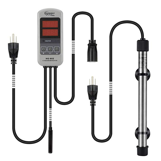 Hygger Titanium Tube Submersible Pinpoint Aquarium Heater with Digital Thermostat,IC Temp Controller