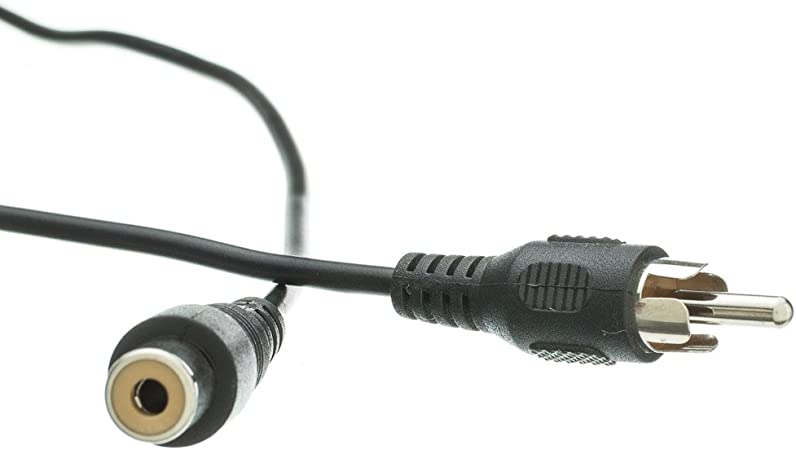 RCA Audio/Video Extension Cable, RCA Male to RCA Female, A/V Extension Cord for DVD, TV, CD, 6 feet, RCA Male to Female Extension Cable, Black, Cablewholesale