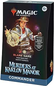 Magic: The Gathering Murders at Karlov Manor Commander Deck - Blame Game (100-Card Deck, 2-Card Collector Booster Sample Pack   Accessories)