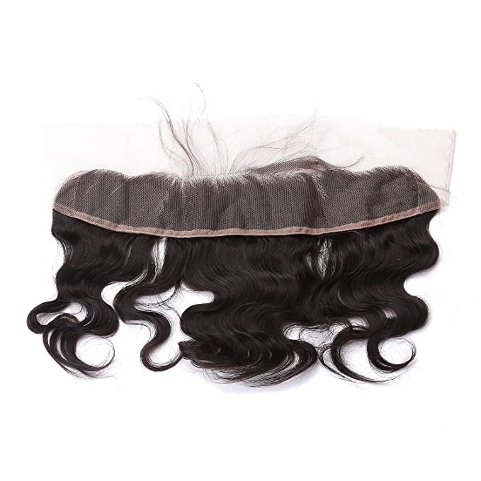 Brazilian Virgin Remy Hair Lace Frontal Closure Ear to Ear 13x2'' Bodywave Natural Black Free Part (14'')